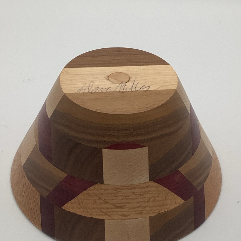 Three Artisan Segmented Wood Bowls - Picture 7 of 11